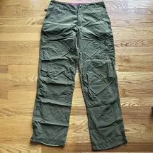 Women's Hiking Pants Green Lightweight Outdoor Size 6 w/ Side Pocket