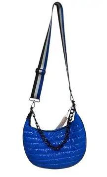 BCBGeneration Handbag Purse Shoulder Crossbody Blue Puffer 2-in-1 Hobo/Y2K NWT