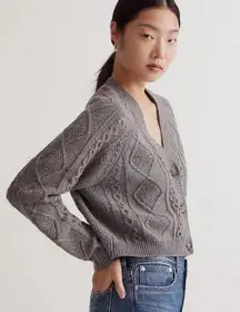 Madewell - Cable Knit Crop Cardigan