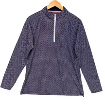 Peter‎ Millar Crown Sport Womens Perth Performance Pullover Top Blue Print Large