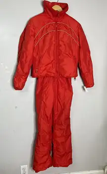 SKYR vintage ski set red bibs and jacket Medium Large