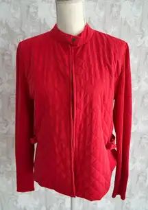 SIGRID OLSEN Sport Orange Knit Sleeve Jacket Size Large