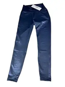 ALLFENIX Women Sporty  Athletic Style Liquid Navy Shimmer  7/8  Legging Sz S