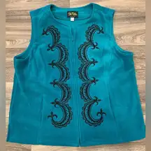 Bob Mackie Vintage Wearable Art Women’s Vest Size Large Embroidered Detail