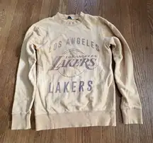 Junk Food LA Lakers Crewneck Sweatshirt Vintage Wash Tan Purple Small NBA XXS