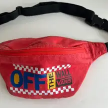 Vans Red Cotton Retro Streetwear Graphic Zipper Crossbody Fanny Belt Bag