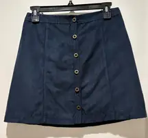 Hollister Dark Blue Button-Down Mini Skirt