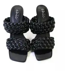 Chic Quilted Slip On Heels…Sz: 8….Black….NWOT