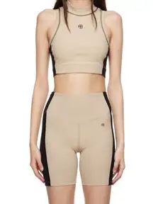 Sport Blake Biker Shorts Neutral Tan Black Side Racing Stripe S