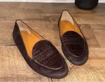 Tory Burch Women's Benton Apron Toe Loafers Flats Brown Shoes Size 8