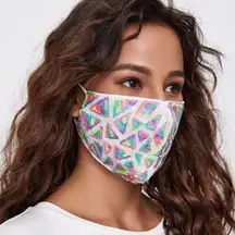NEW Adult pastel Pink Sequins Fashion Face Mask 
