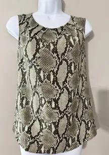 Stile Benetton Women Sleeveless Snake Print Round Neck Flowy Drapey Top Size S
