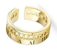 Fashion Roman numeral Opening Ring 7 stainless