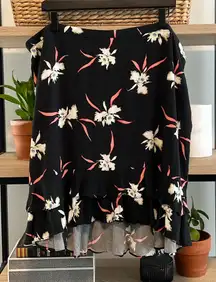 J. Crew Floral Drape Ruffle Hem Skirt, 2X