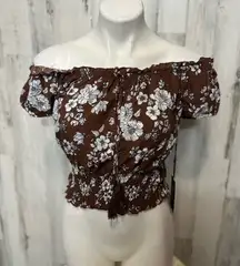 J for justify Brown top off the shoulders