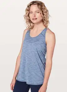 LULULEMON Women's Essential Tank Heathered Brilliant Blue Sz 8