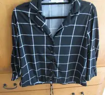 Eden + Olivia Black Checked Blouse - Size Medium