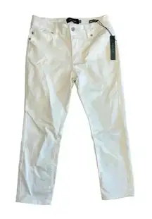Tahari White Straight‎ Leg Jeans Classic Denim Pants New with Tags F36