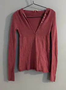 vintage y2k pink Aeropostale long sleeve top with hoodie size M