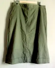 Laura Scott Army Green Chino MIDI Skirt 16