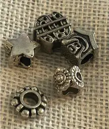 A513  charm bracket silver plated 5 pcs