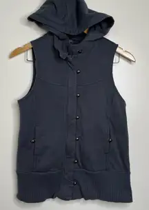 Y2K Wet Seal Hooded Vest Jacket Juniors Medium Cotton Grayish