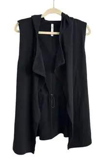 Fabletics Sleeveless Open Front Sweatshirt Vest Hooded Drape Cardigan Size XS