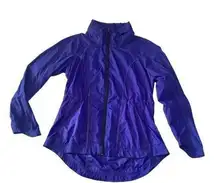 Athleta womens small blue windbreaker lightweight jacket coat athletic gym basic