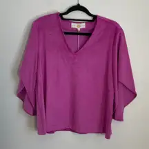 Anna Cate Nina suede top- very berry NWT size‎ medium