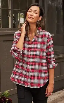 Frank‎ and Eileen Barry Flannel Shirt in Red Plaid Size X-Small