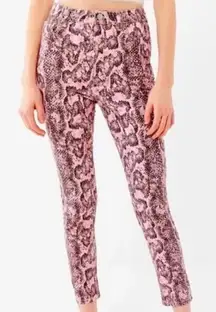 BDG URBAN OUTFITTERS Twig High Rise Pink Brown Snakeskin Snake Cropped Ankle 27