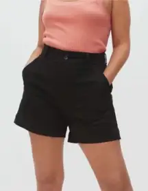 EVERLANE The Way-High Twill Shorts in‎ Black size 8