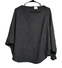 KERISMA Oversized Charcoal Gray Batwing Sleeve Sweater Top M/L