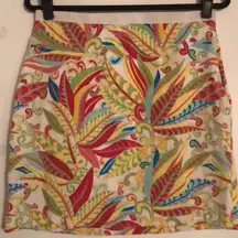 Tommy Hilfiger preppy bright flower‎ leaf skirt women’s size 6