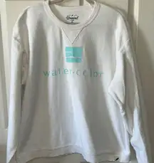 Unwind by League Watercolor Florida White Corded Long Sleeve Sweatshirt Size XL