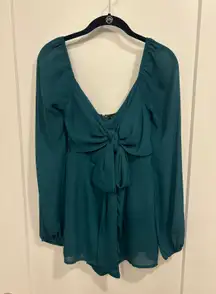 Blue/Green Long Sleeve Romper