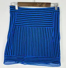 TopShop Mini Skirt 6 Blue Black Textured Indie Sleaze Edgy Y2K Alt Statement