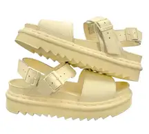 Dr. Martens Voss Mono Sandals Toile Cream Monochrome Pastel Yellow Soft Girl 9