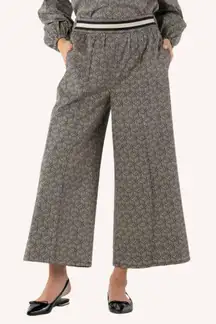Emily McCarthy Teddy Crop Trouser in Black Tonal Monogram NWT Small