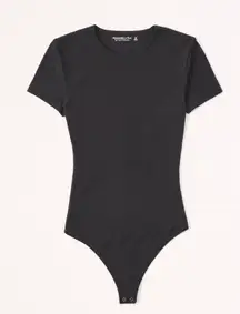 Abercrombie Short-Sleeve Cotton-Blend Seamless Fabric Crew Bodysuit
