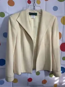 Vintage Harve’ Bernard Wool Cashmere Nylon Pale Yellow Size 10 Blazer 🌞🌸