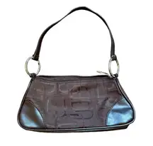 Y2K Express Brown Print Leather Shoulder Bag