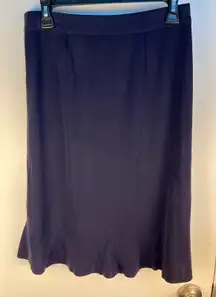 Exclusively Misook Pull On Skirt Small Navy Peplum Hem Office Academia Preppy