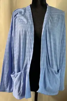 T By Talbots Blue Open Cardigan Activewear Jacket Long Sleeve NEW‎ Small Petite