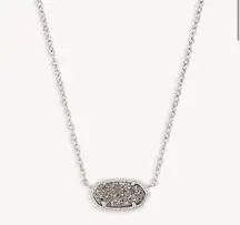 Elisa Silver Pendant Necklace in Platinum Drusy