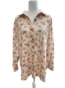 Vintage Cherokee Pale Yellow Floral Shacked Button-Up 22/24