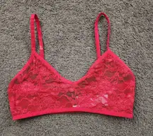 Red Lace Bralette, Women's S