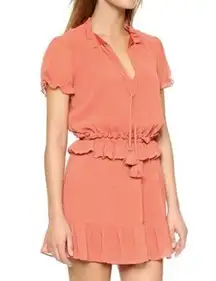 Tularosa Colleen orange tiered mini dress