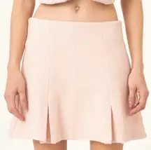 C&A Duda Beat Pink Tweed Pleated Mini Skirt Size Small Preppy Rosa Boucle