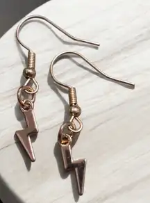 Gold Lightning Bolt Earrings
